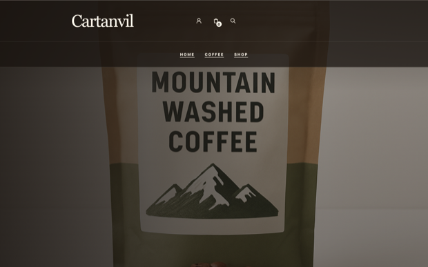 Homepage screenshot of the Coffee Roasters shop