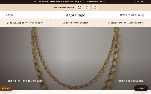 Homepage screenshot of the Personalized Jewelry shop